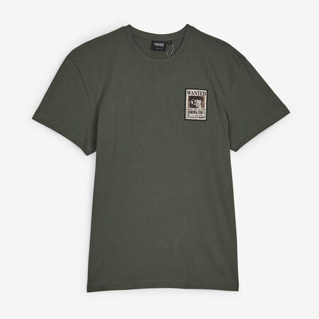 ONE PIECE TEE SHIRT WANTED ZORO GREEN MEN