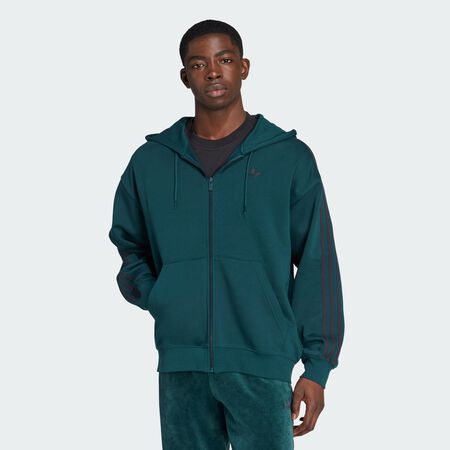 ADIDAS ORIGINALS adidas Adicolor Oversize Full-Zip Hoodie Aurora Ivy / Black MEN