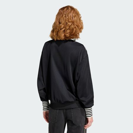 ADIDAS ORIGINALS VINTAGE BB TT STRIPED RIB Track Top Black WOMEN