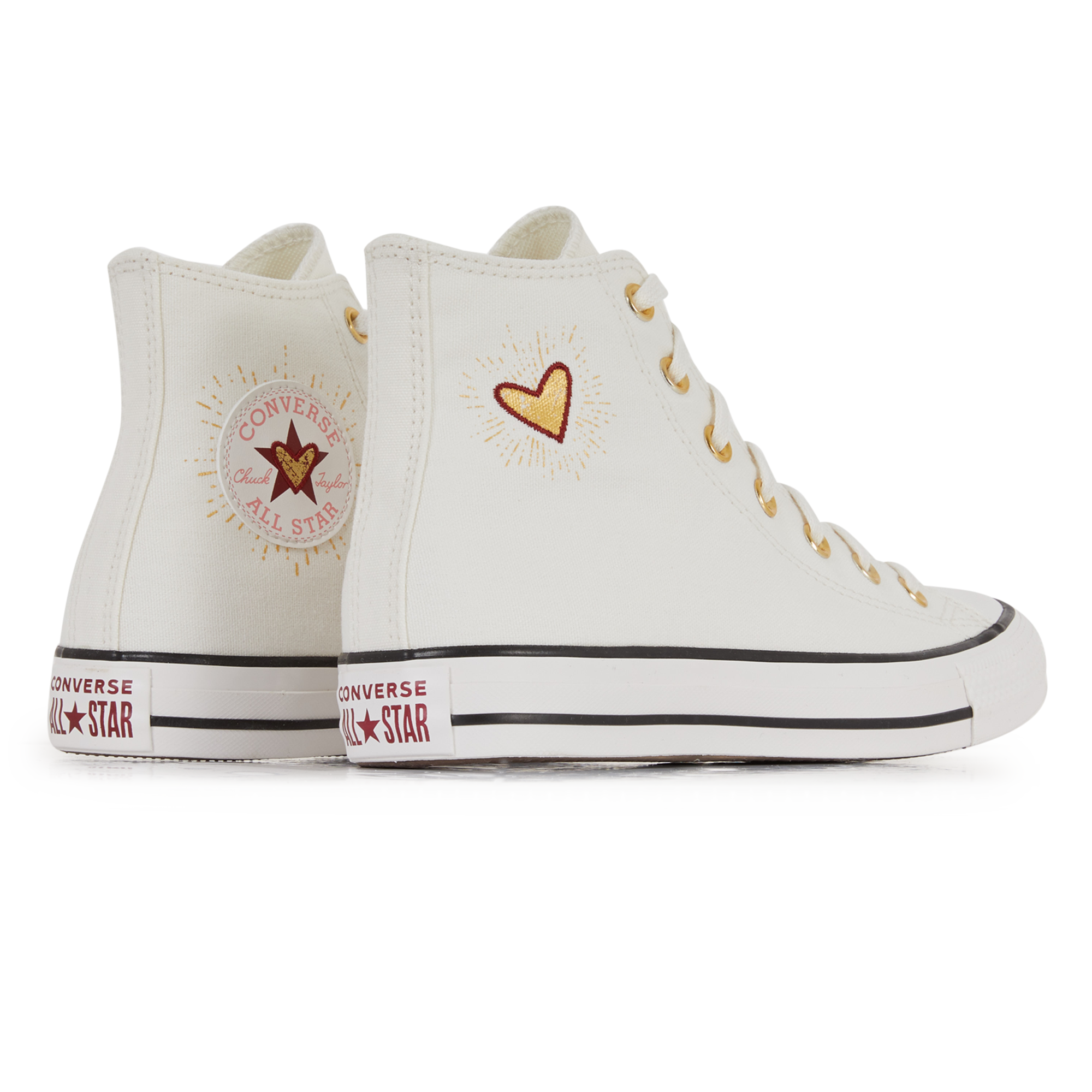 CONVERSE CHUCK TAYLOR ALL STAR HI VALENTINE WHITE/GOLD SNEAKERS WOMEN