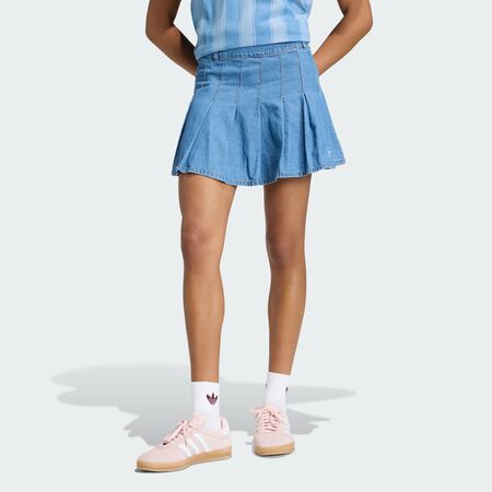 ADIDAS ORIGINALS DENIM PLEATED SKIRT Indigo Denim WOMEN