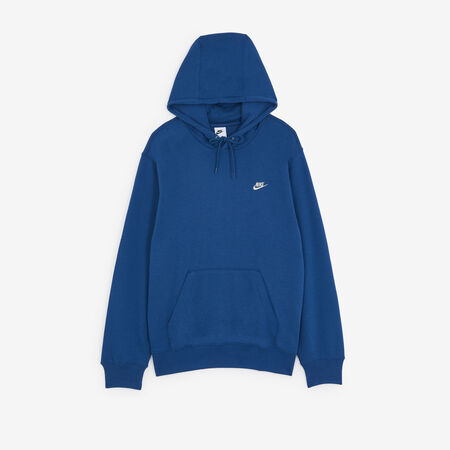 NIKE HOODIE CLUB SMALL LOGO BLUE/WHITE MEN