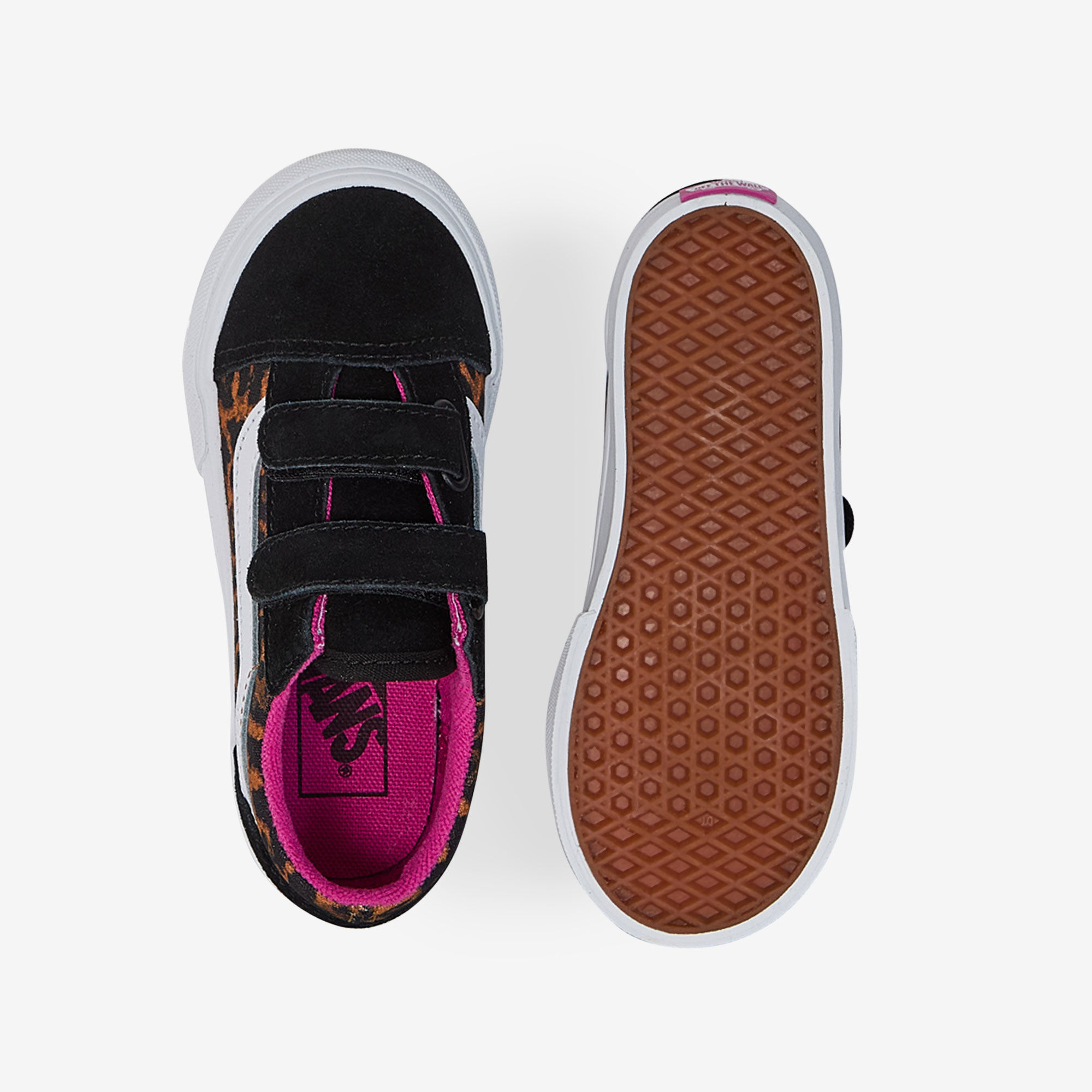Old Skool V Leopard  Noir/rose   - Bébé -