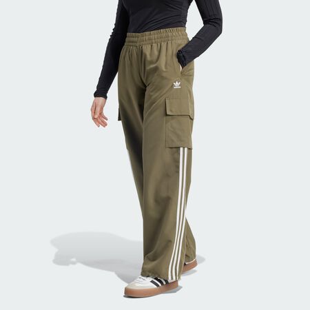 ADIDAS ORIGINALS Adicolor 3-Stripes Cargo Pants Olive Strata WOMEN