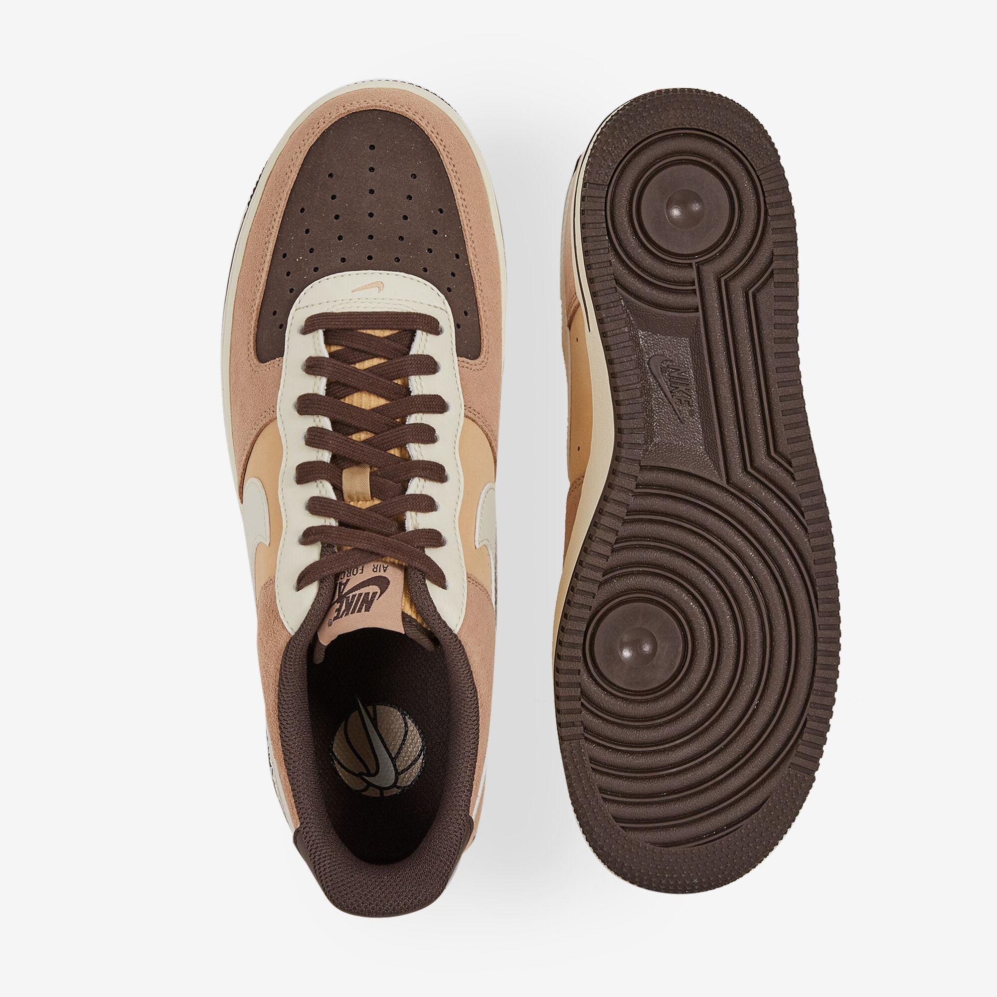 NIKE AIR FORCE 1 LOW BEIGE MARRON SNEAKERS HOMME Courir