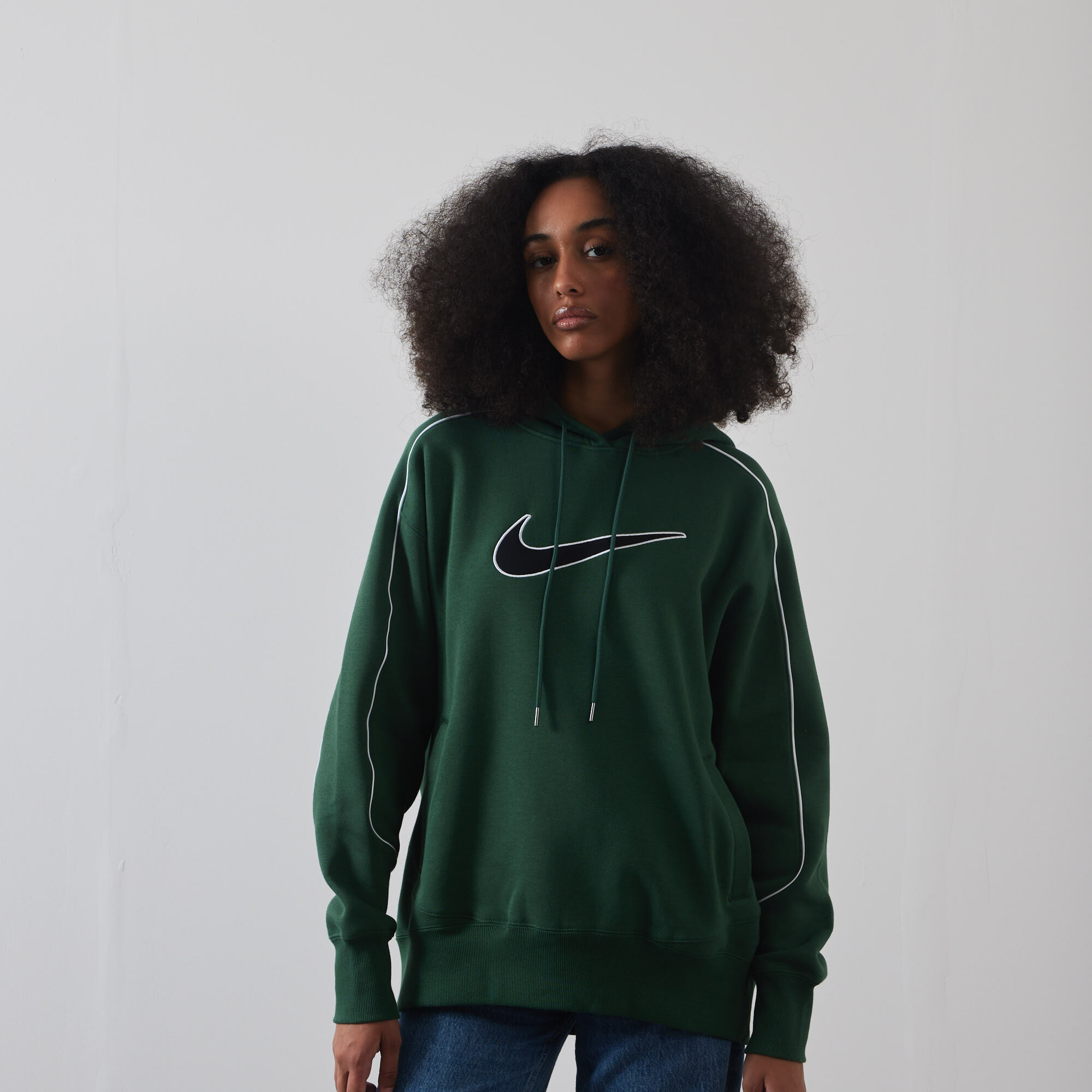 NIKE STREETWEAR GEL PACK HOODIE GREEN BLACK SWEATSHIRTS WOMEN