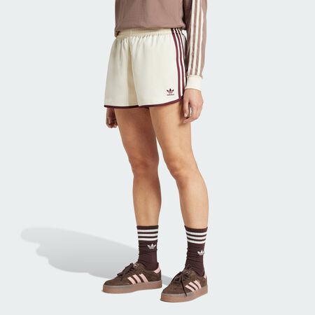 ADIDAS ORIGINALS Adicolor 3-Stripes Sprinter Shorts Cream White / Maroon WOMEN