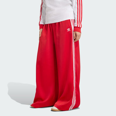 ADIDAS ORIGINALS Pantalon de survêtement à jambes larges en satin Adicolor Better Scarlet / White FEMME