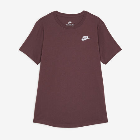 NIKE TEE SHIRT CLUB MARRON/BLANC FEMME