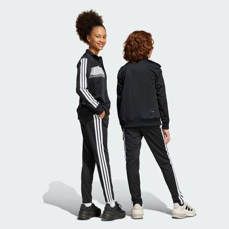 ADIDAS SPORTSWEAR Seasonal Essentials Tiberio 3-Stripes Tricot Track Suit Kids Black / White / Grey Two TODDLERS