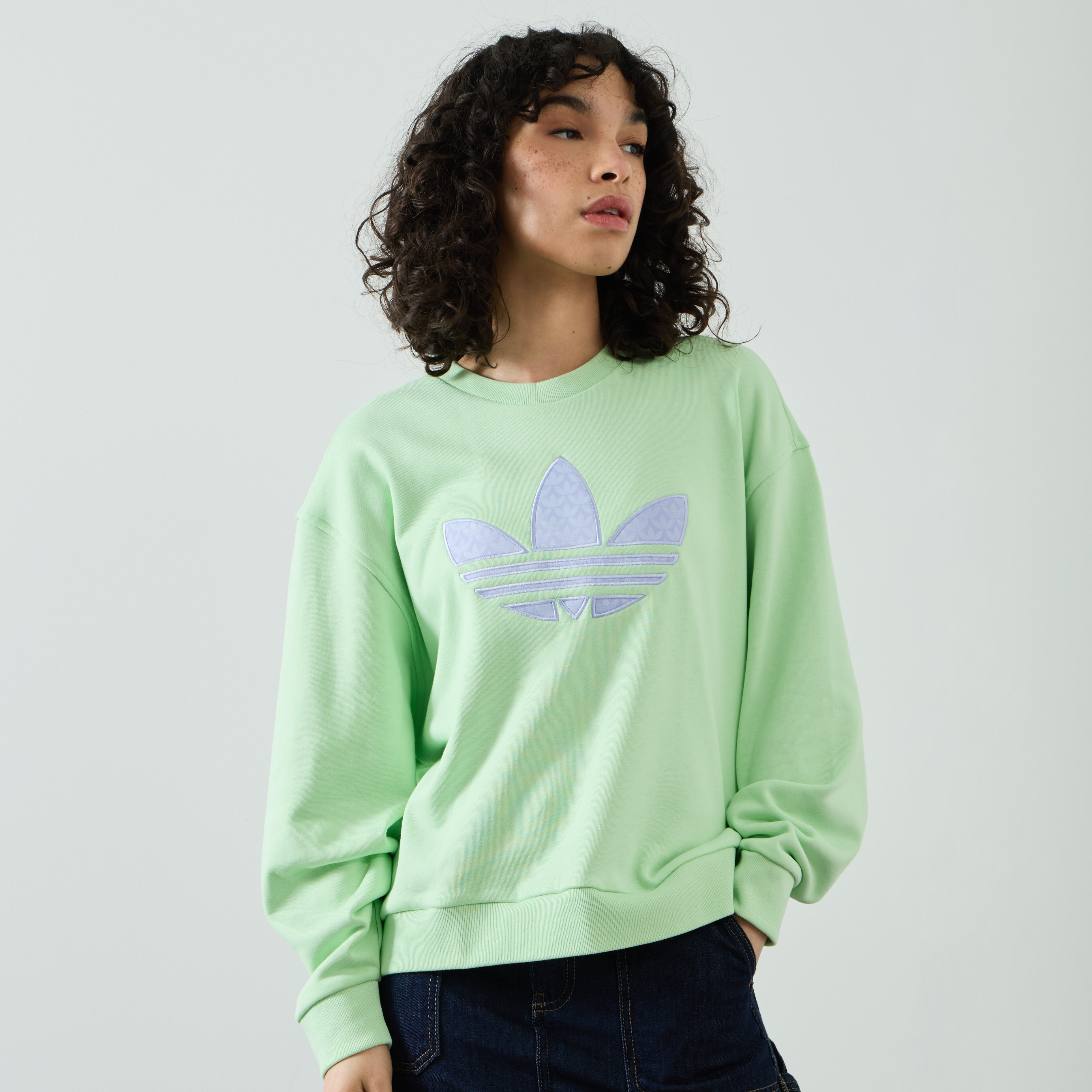 SWEAT CREW CENTERED TREFOIL OVERSIZE
