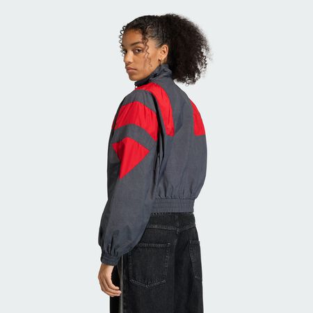 ADIDAS ORIGINALS VESTE DE SURVÊTEMENT BLOCKED WASHED À FERMETURE ZIPPÉE Black FEMME