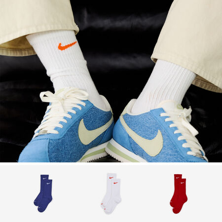 NIKE CHAUSSETTES X3 EVERYDAY MID ROUGE/BLANC HOMME