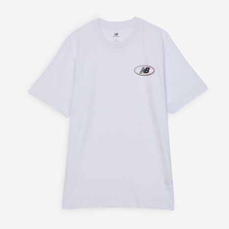 NEW BALANCE TEE SHIRT OVAL LOGO WHITE/BLACK MEN