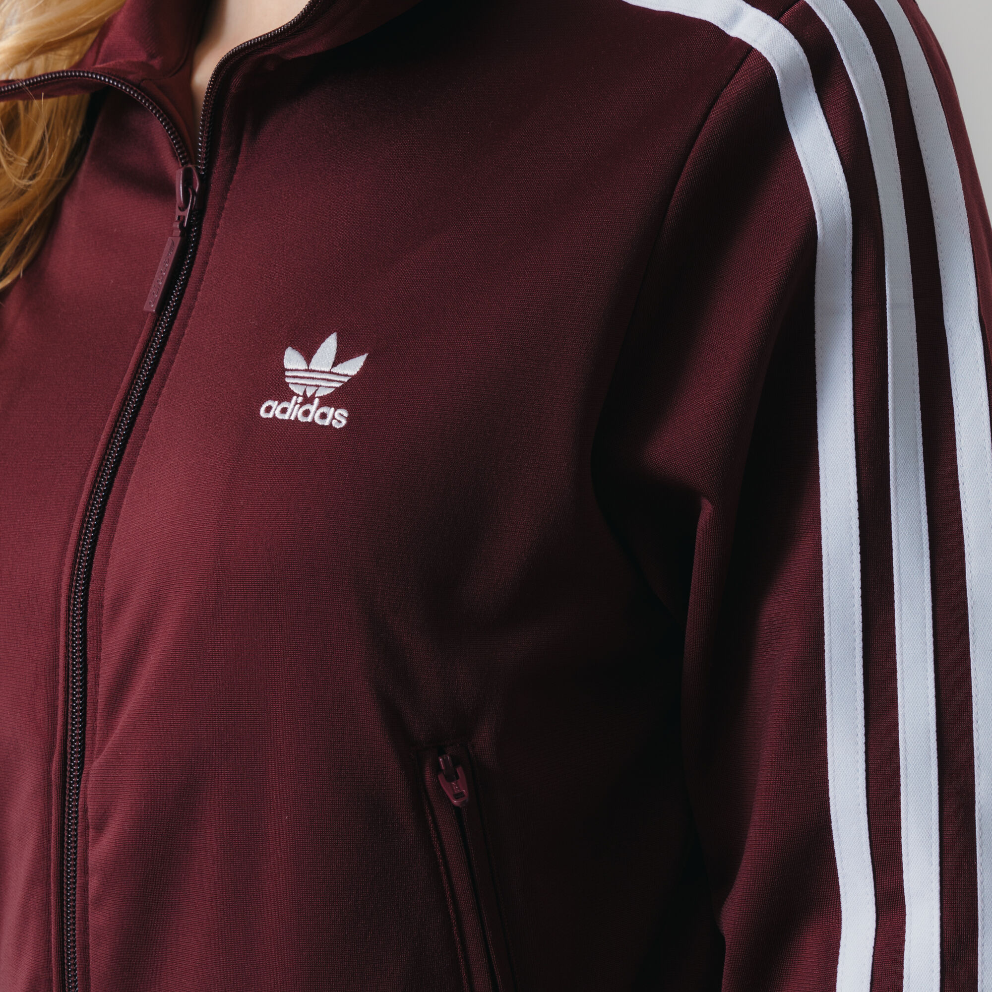 Maroon adidas 2025 firebird jacket