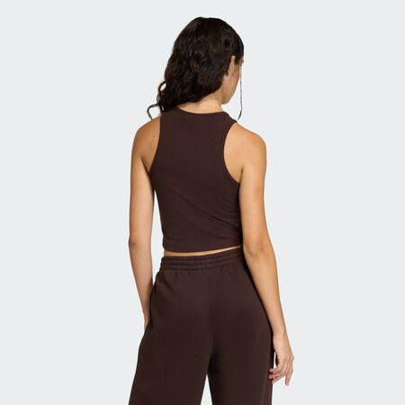 ADIDAS ORIGINALS Essentials Ribbed Tank Top Aurora Coffee WOMEN