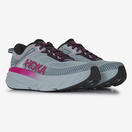 HOKA BONDI 7 GREY/PINK WOMEN
