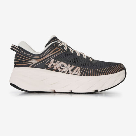 HOKA BONDI 7 NOIR/ROSE FEMME