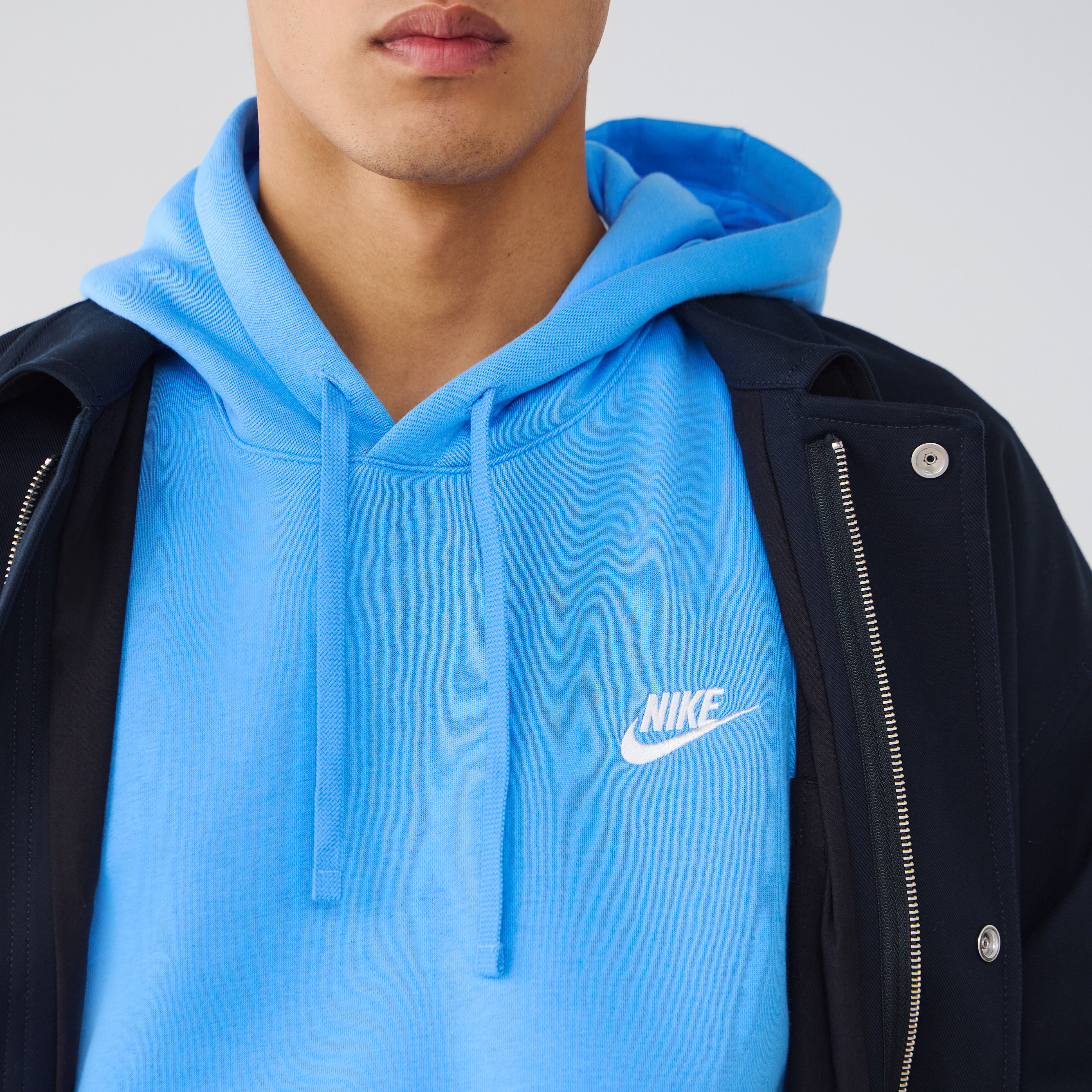 Hoodie Club Small Logo  Bleu/blanc