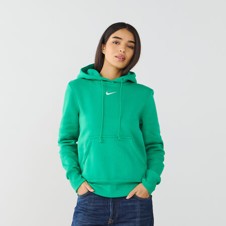 NIKE HOODIE CLUB CENTERED LOGO GREEN/WHITE WOMEN
