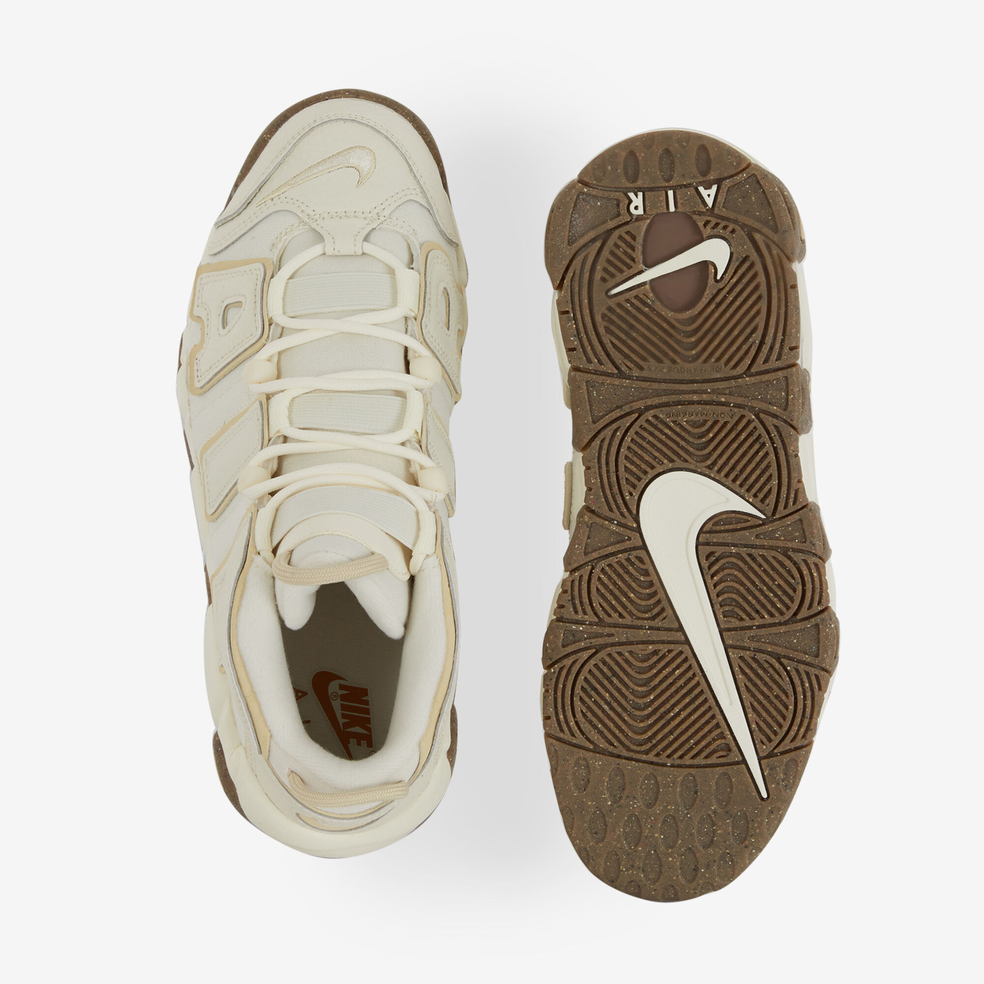 NIKE AIR MORE UPTEMPO BEIGE BROWN SNEAKERS CHILDREN Courir