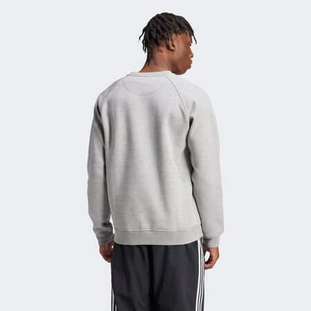 ADIDAS ORIGINALS Trefoil Essentials Crew Sweatshirt Medium Grey Heather MEN