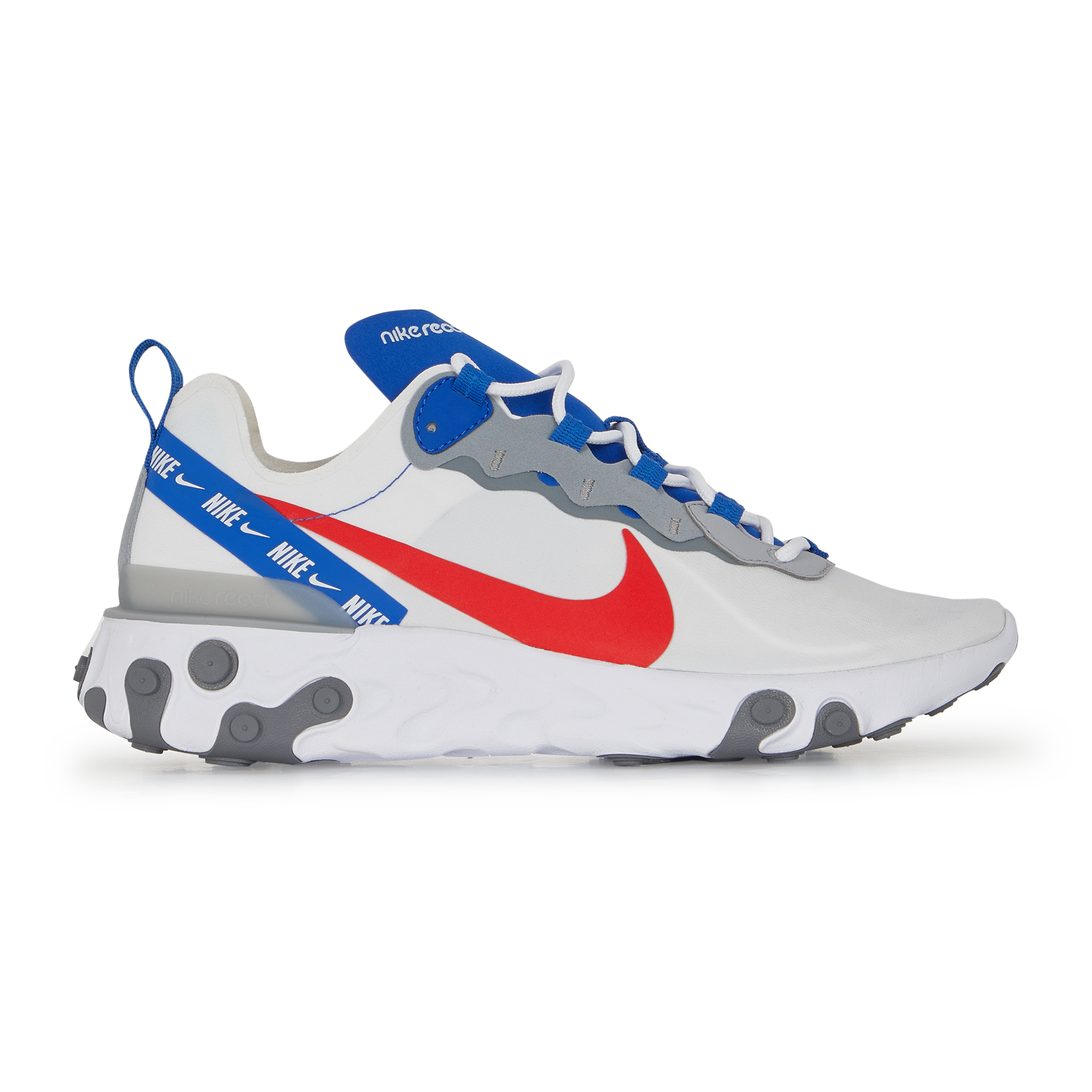 nike react blanche bleu rouge