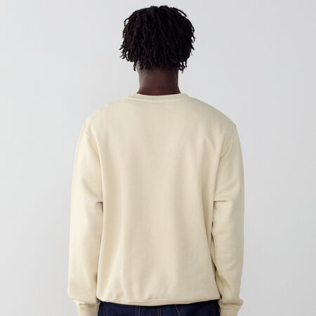 NIKE SWEAT CREW CLUB BEIGE/BLANC HOMME