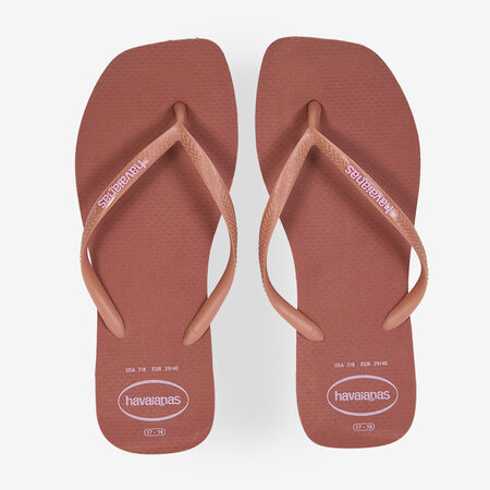 HAVAIANAS SLIM SQUARE LOGO POP UP ORANGE WOMEN