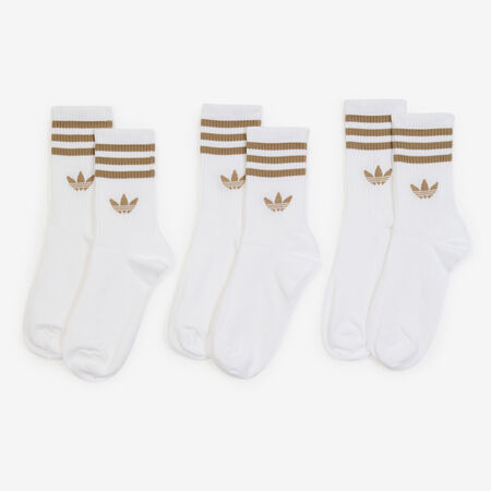 ADIDAS ORIGINALS CHAUSSETTES X3 CREW 3 STRIPES BLANC/MARRON MIXTE