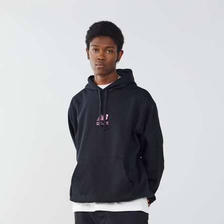 NEW BALANCE HOODIE EMBRO LOGO BOSTON 06 BLACK/PINK MEN