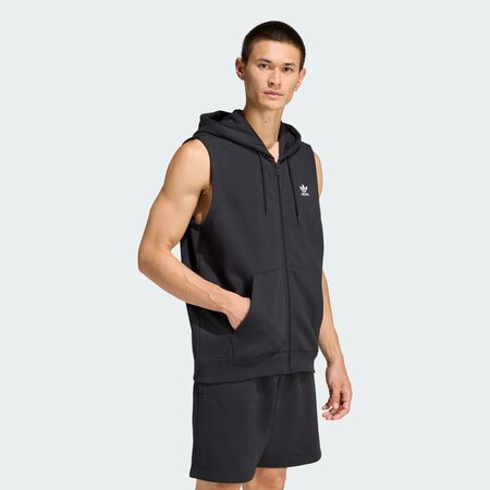 ADIDAS ORIGINALS TREFOIL ESSENTIALS SLEEVELESS HOODIE Black MEN