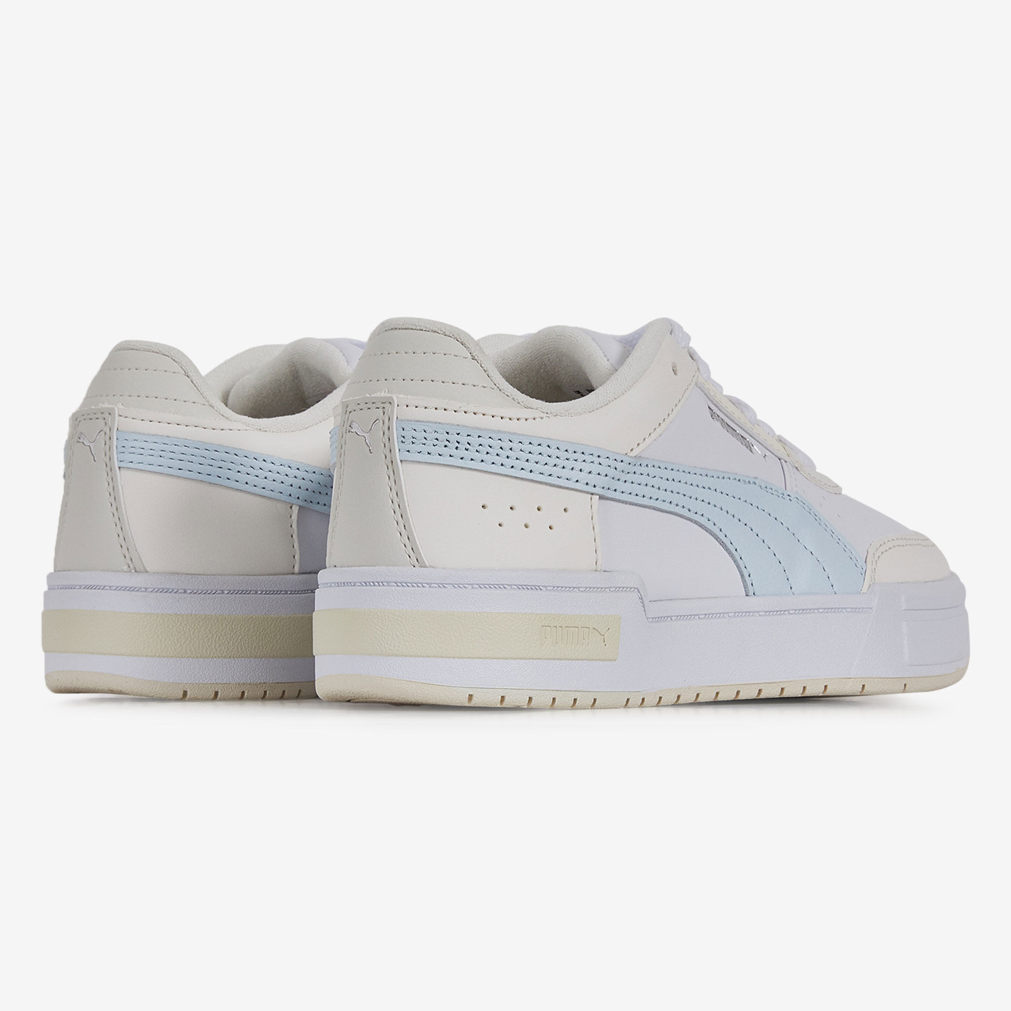 PUMA CA PRO SPORT NUBUCK SNEAKERS FEMME BEIGE BLEU CIEL LACETS Courir