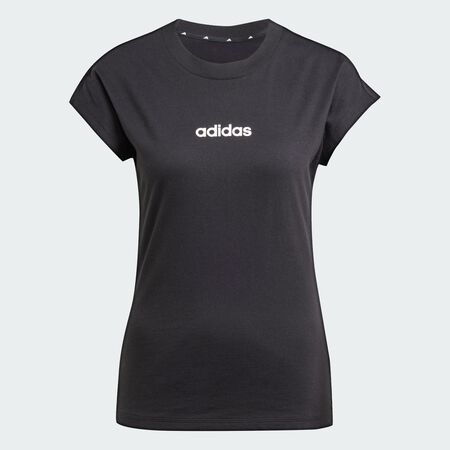 ADIDAS SPORTSWEAR Essentials Linear Cotton Tee Black / White WOMEN