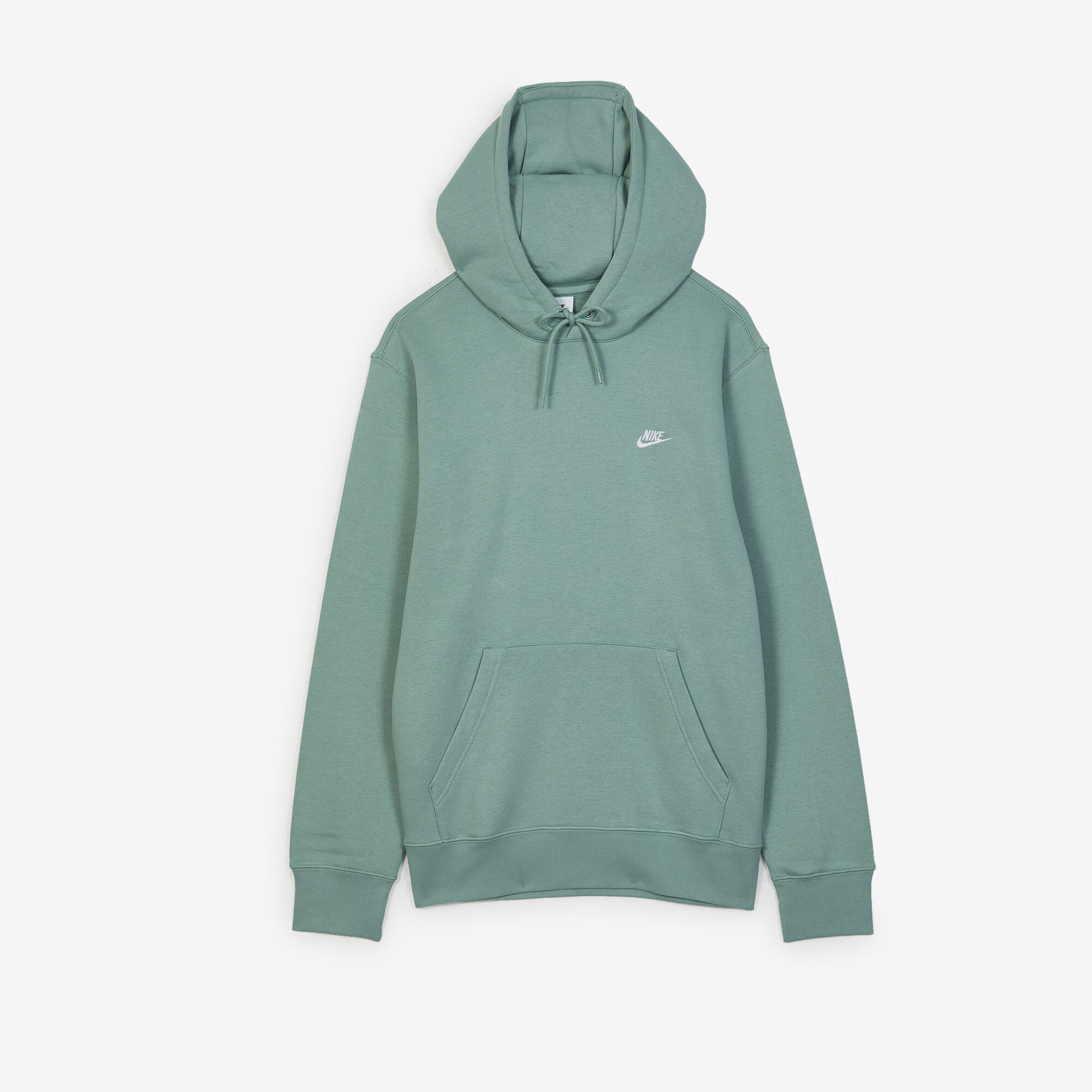 nike club fleece hoodie ash green