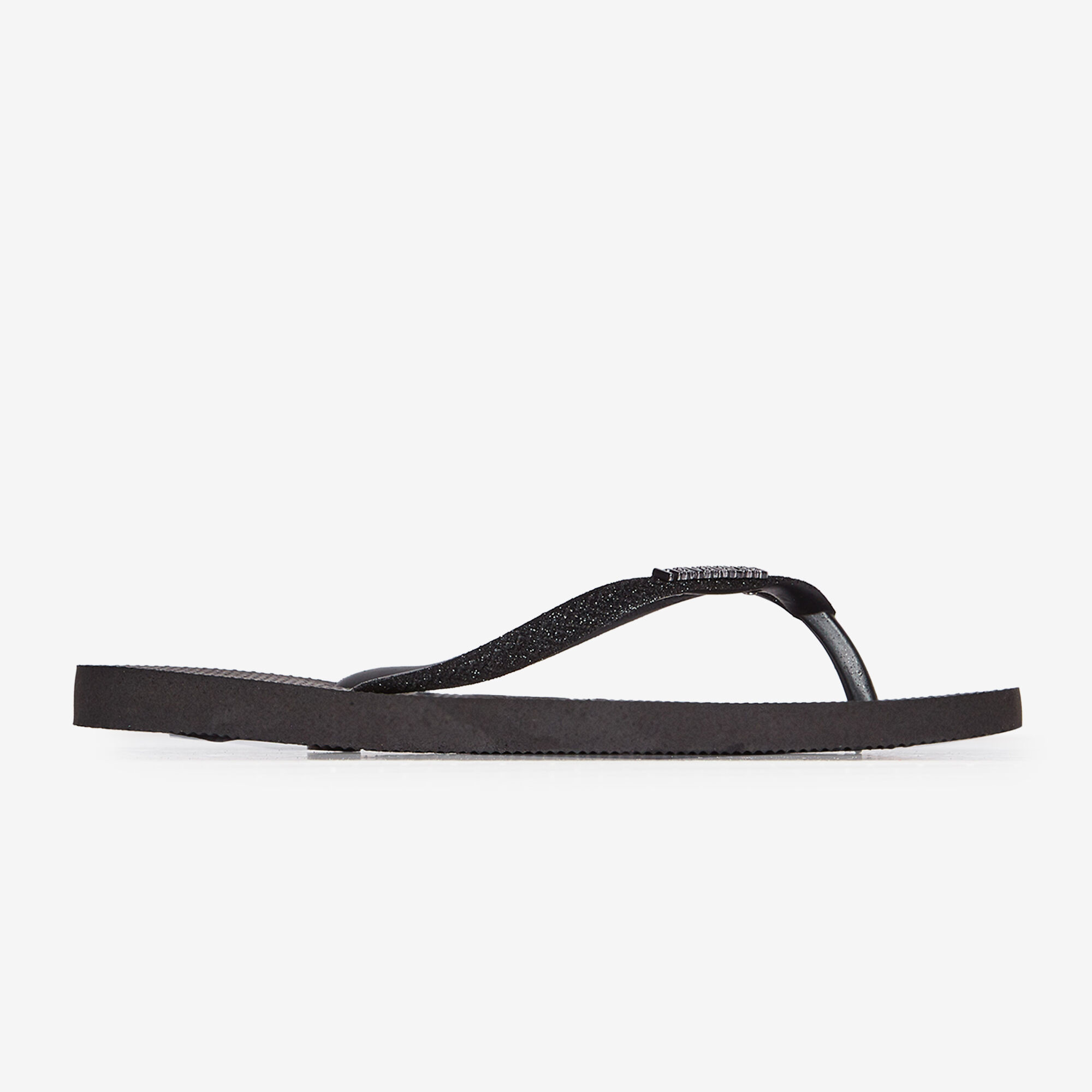 HAVAIANAS SLIM GLITTER II ESTIVALES FEMME NOIR À ENFILER/SLIP