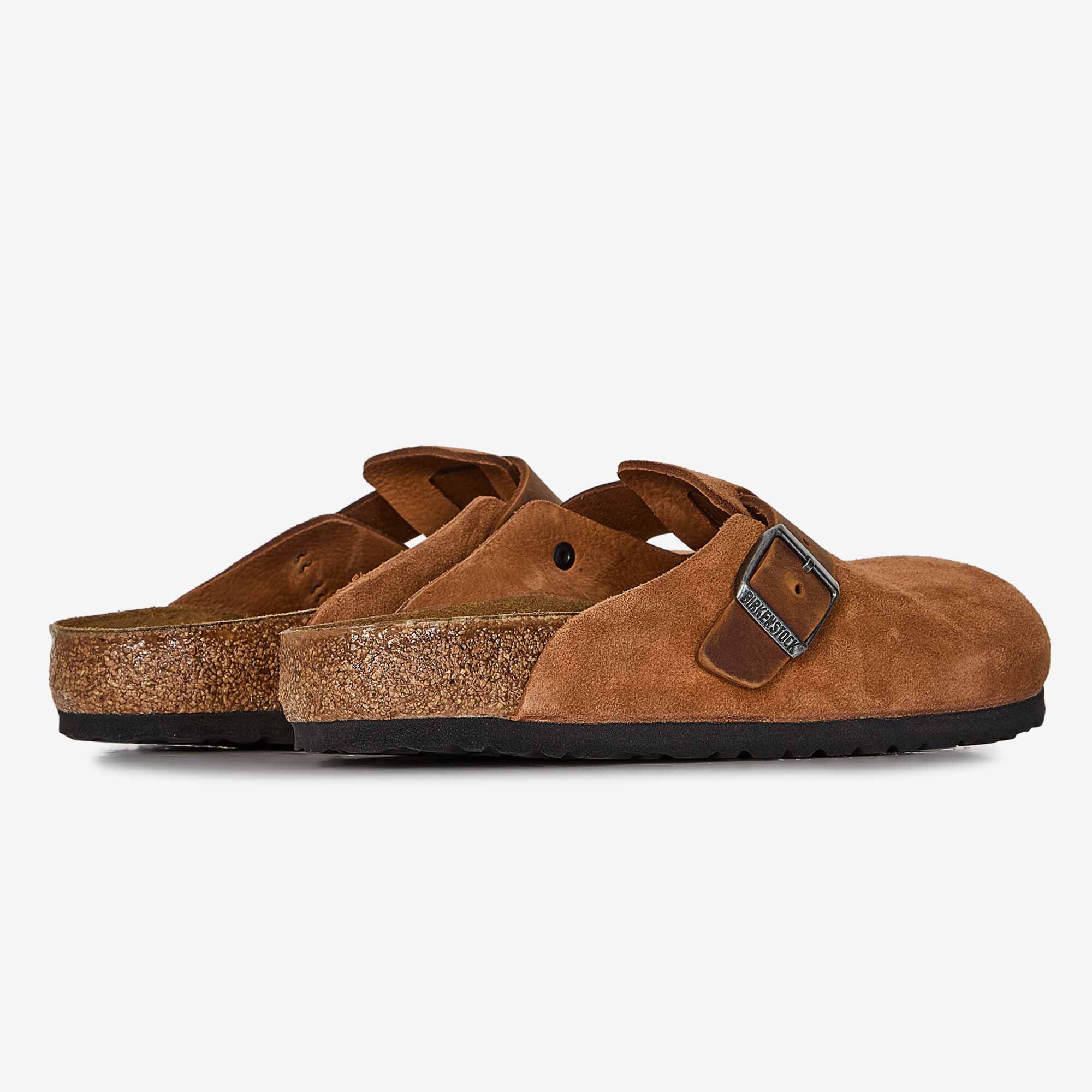 BIRKENSTOCK BOSTON LEATHER MIX COGNAC BROWN - SNEAKERS MEN