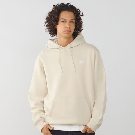 HOODIE SMALL LOGO : BEIGE/BLANC