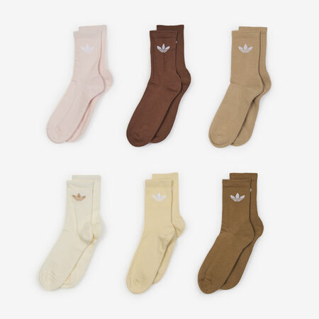 ADIDAS ORIGINALS CHAUSSETTES X6 CREW CUSHION BEIGE/BROWN UNISEX