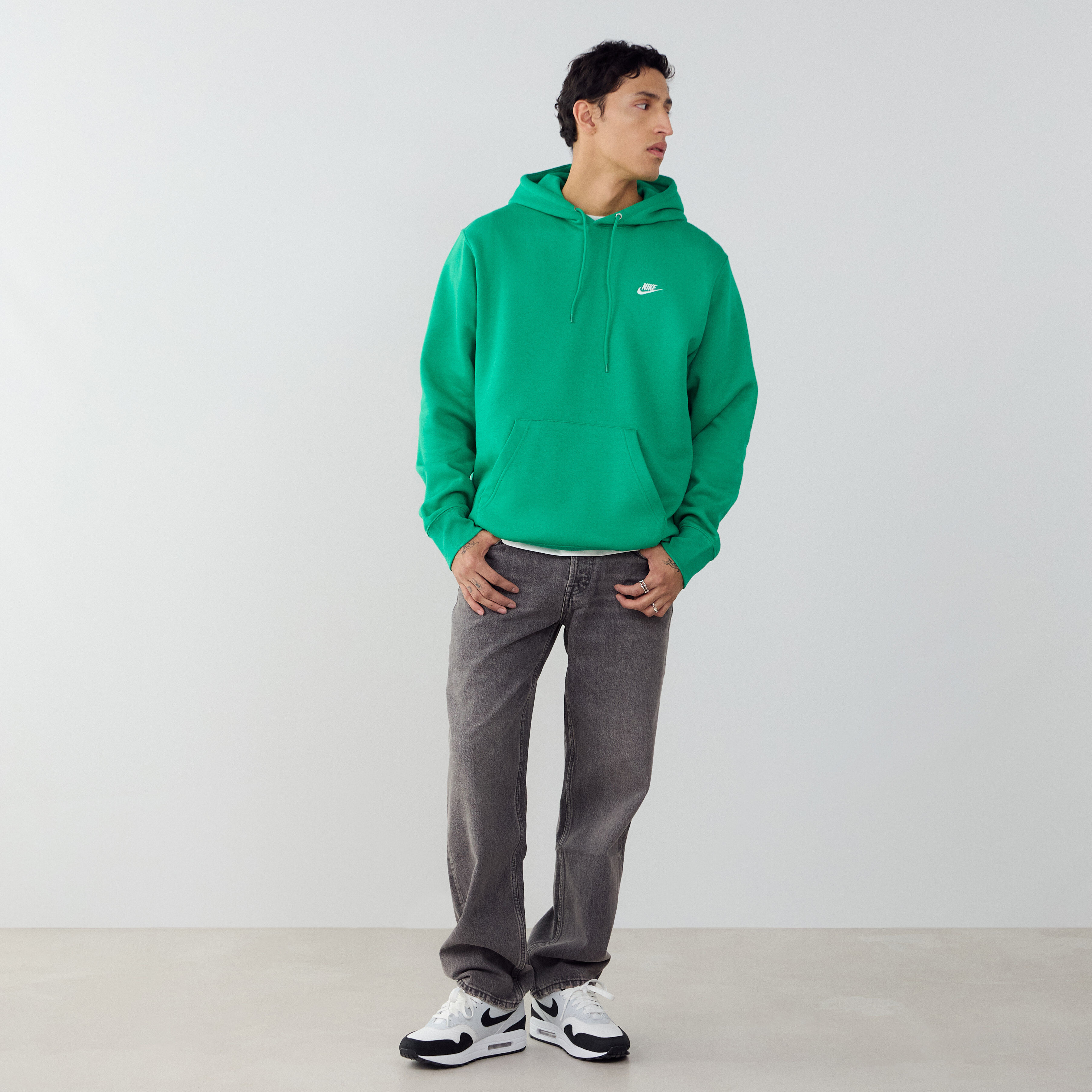 Hoodie Club Small Logo  Vert/blanc