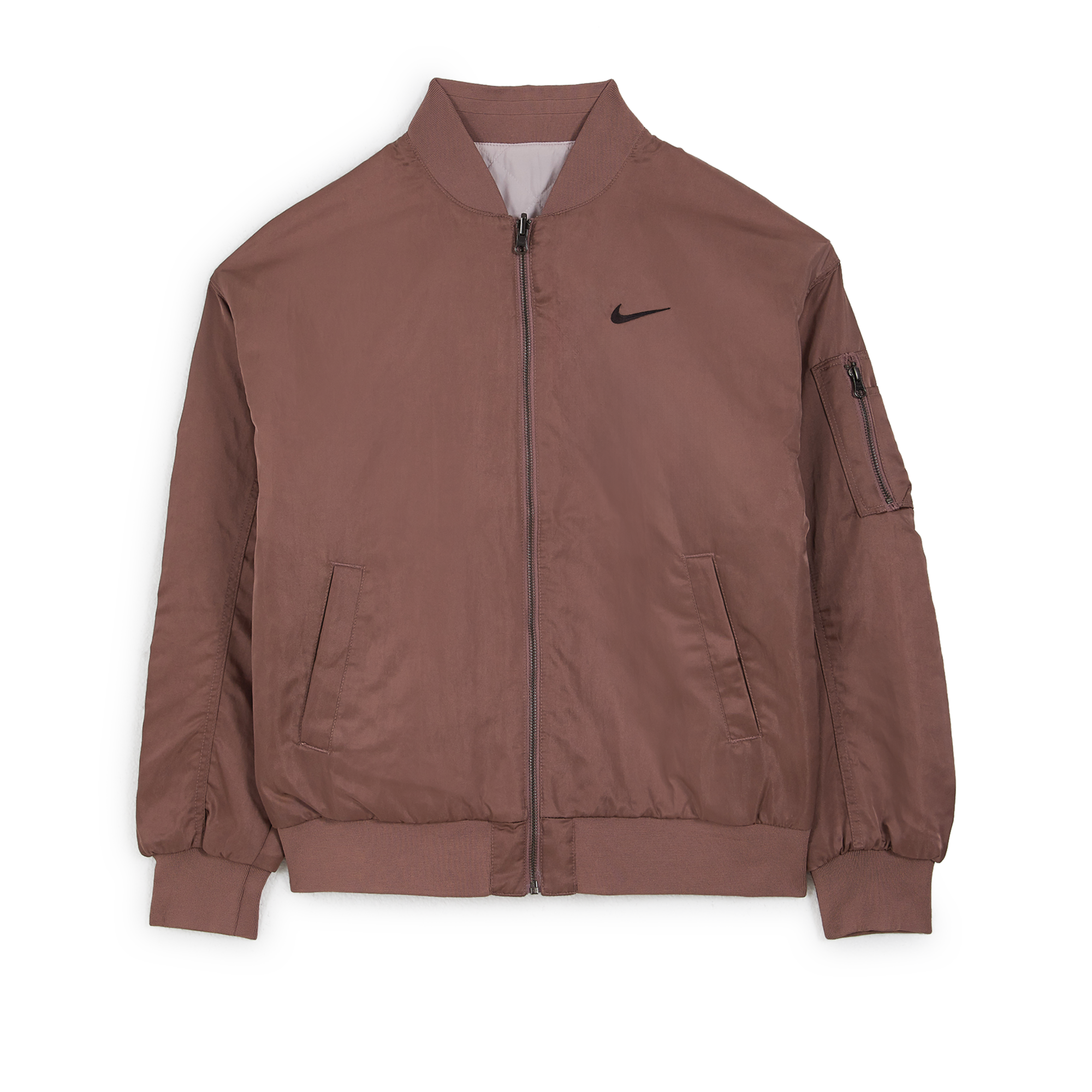 NIKE JACKET BOMBER VARSITY BEIGE/BROWN JACKETS WOMEN
