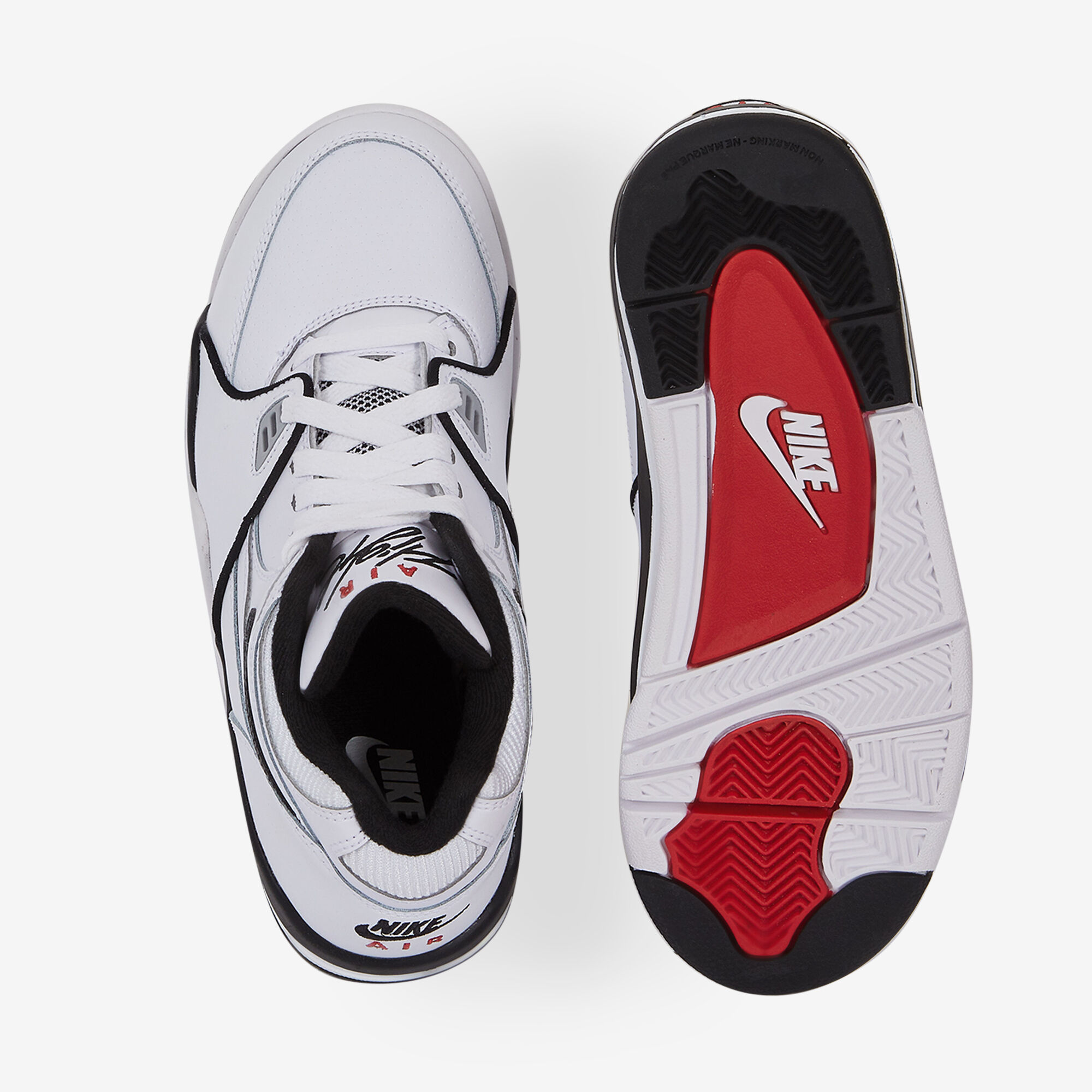 NIKE AIR FLIGHT 89 SNEAKERS ENFANT BLANC NOIR LACETS Courir