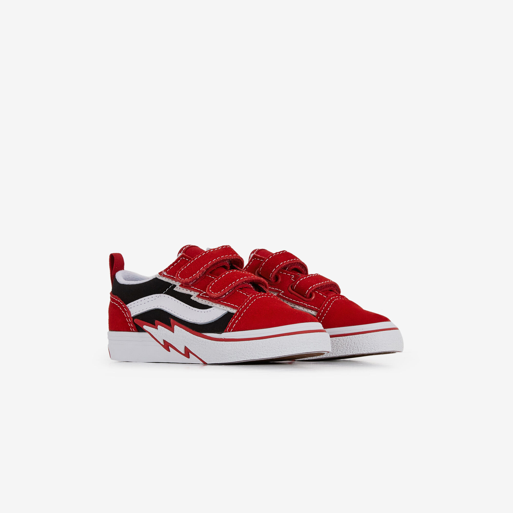 VANS OLD SKOOL V BOLT RED BLACK SNEAKERS CHILDREN Courir
