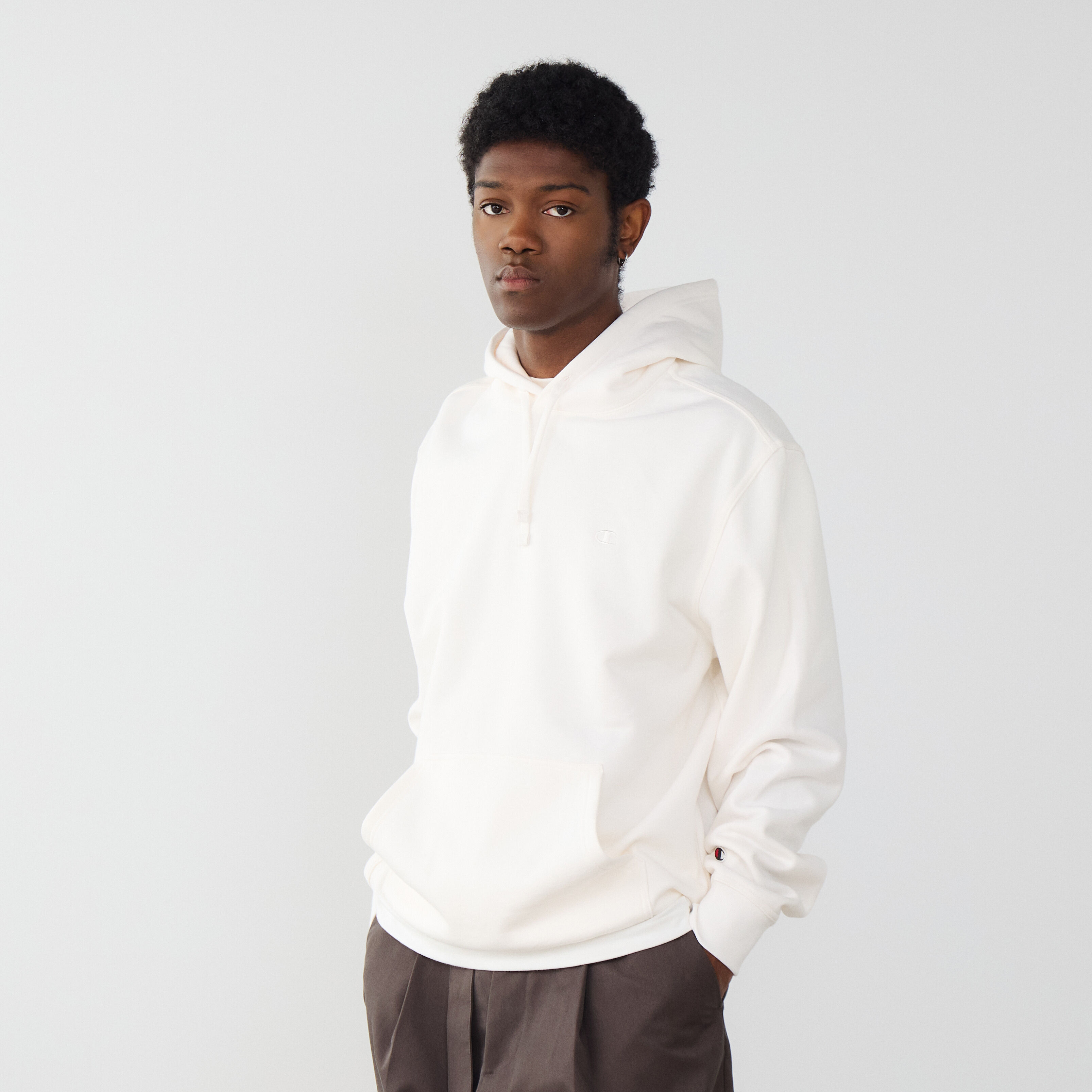 Champion embroidered logo hoodie best sale