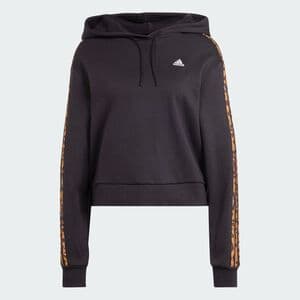 ESSENTIALS 3-STRIPES ANIMAL PRINT RELAXED HOODIE