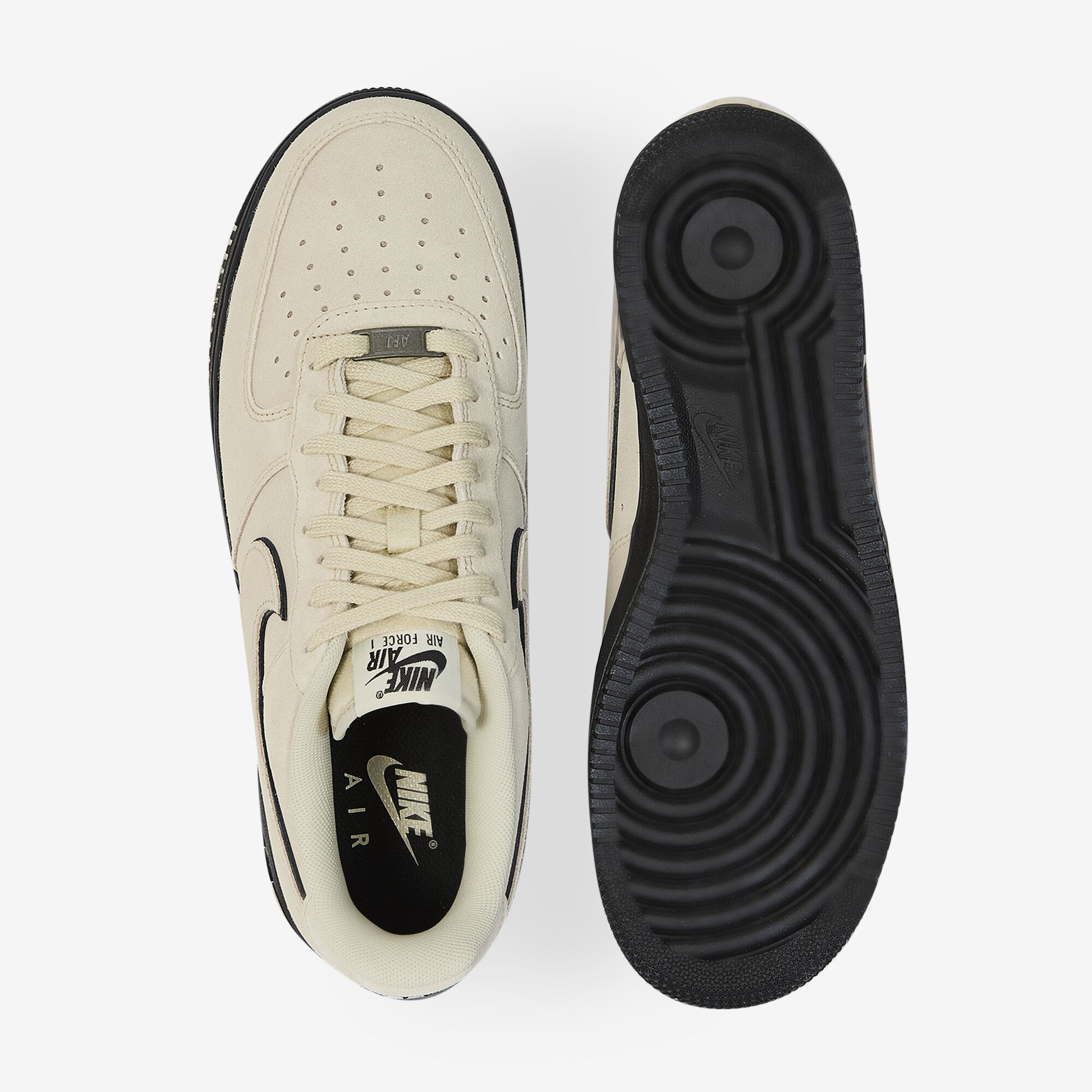 beige and black nikes