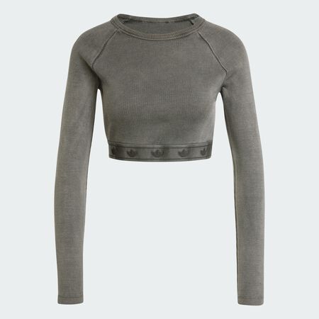 ADIDAS ORIGINALS Crop top manches longues bords-côtes Black FEMME