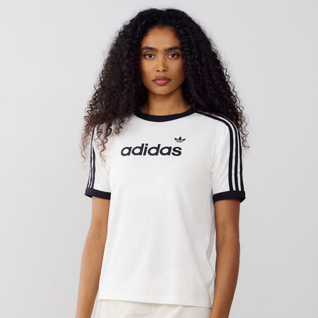 ADIDAS ORIGINALS TEE SHIRT LINEAR WHITE/BLACK WOMEN