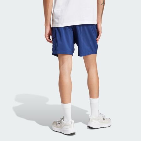ADIDAS SPORTSWEAR Essentials Small Logo Cargo Chelsea Shorts Dark Blue / White MEN