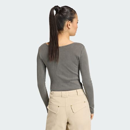 ADIDAS ORIGINALS ESSENTIALS RIB LONGSLEEVE BODYSUIT WASHED Black WOMEN